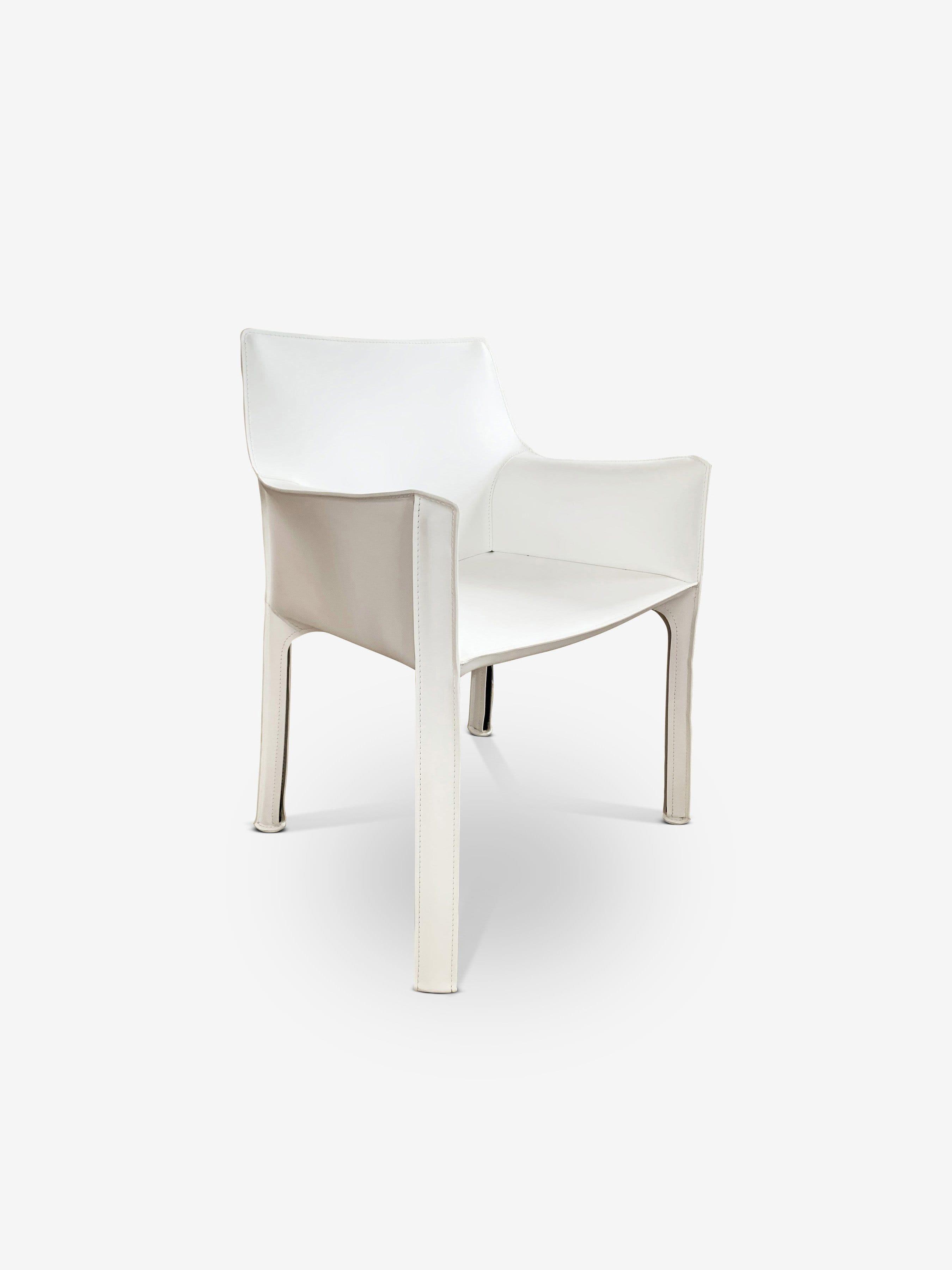 Cassina Bellini 413 Cab Chair in White
