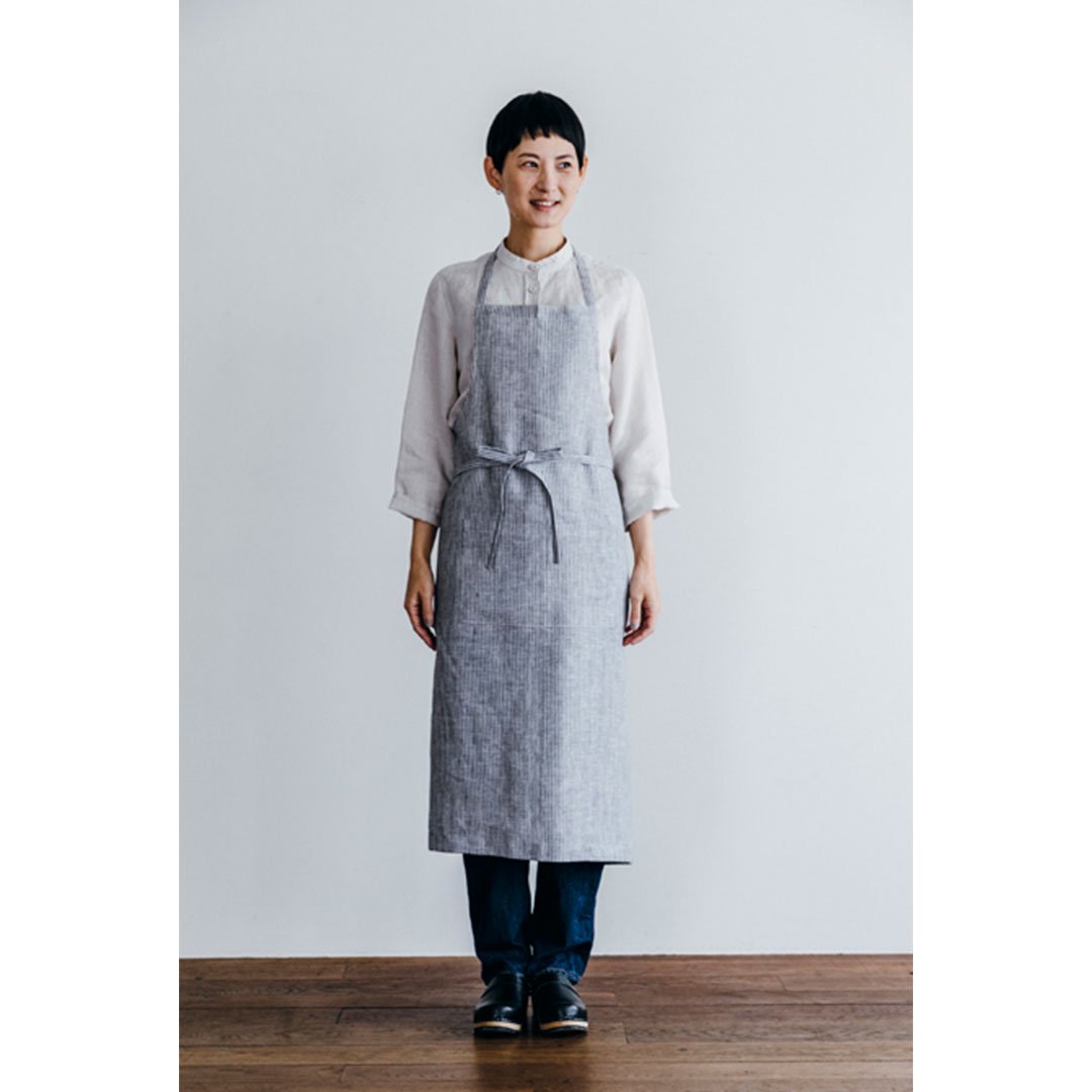 楽天市場】fog linen work フルエプロン グレーホワイトストライプ
