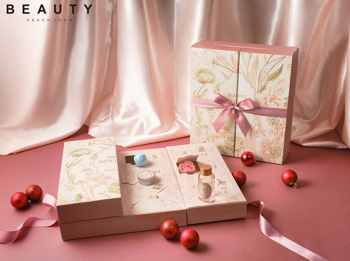 ピーチ・ジョン24年クリスマスコフレ第2弾、“白い花咲くポーチ付き
