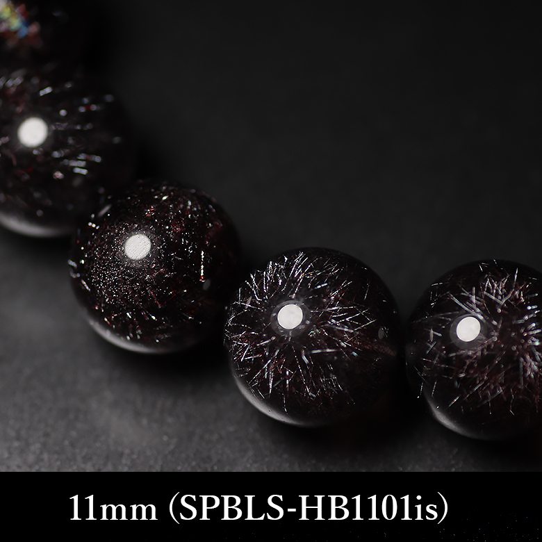 最高品質]花火ブラックスーパーセブンブレスレット（約11mm玉） - 埼玉