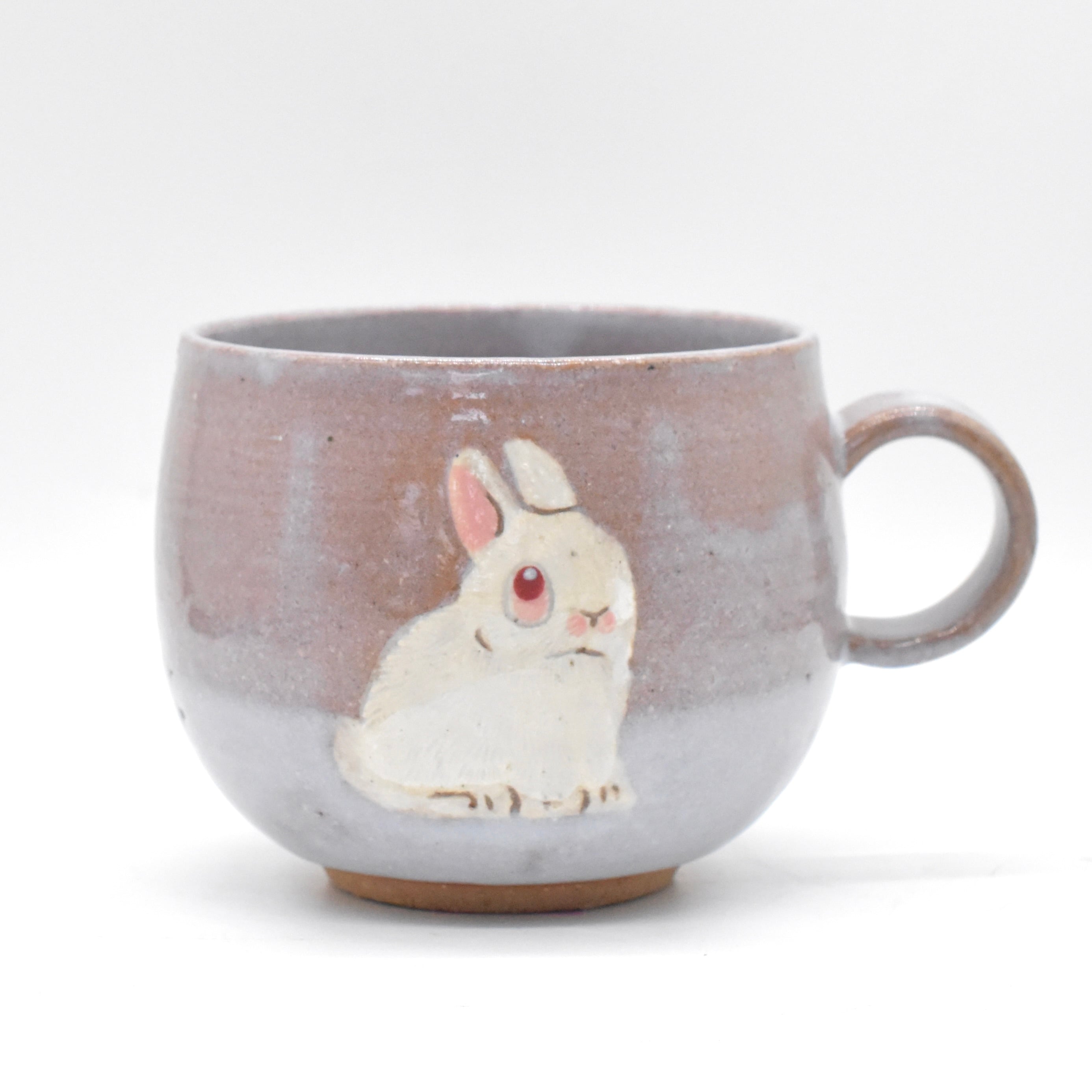うさぎのマグカップ[ルビーアイ] | 陶芸うさぎショップmimipyon
