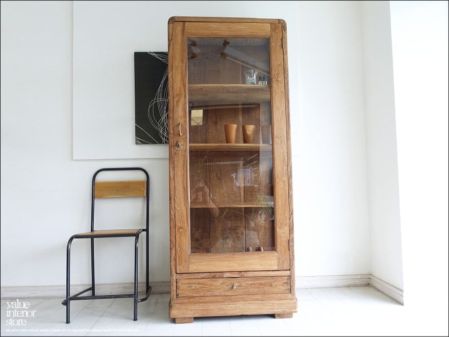 アンティーク家具 収納 アパレル ビンテージ キャビネット チーク無垢