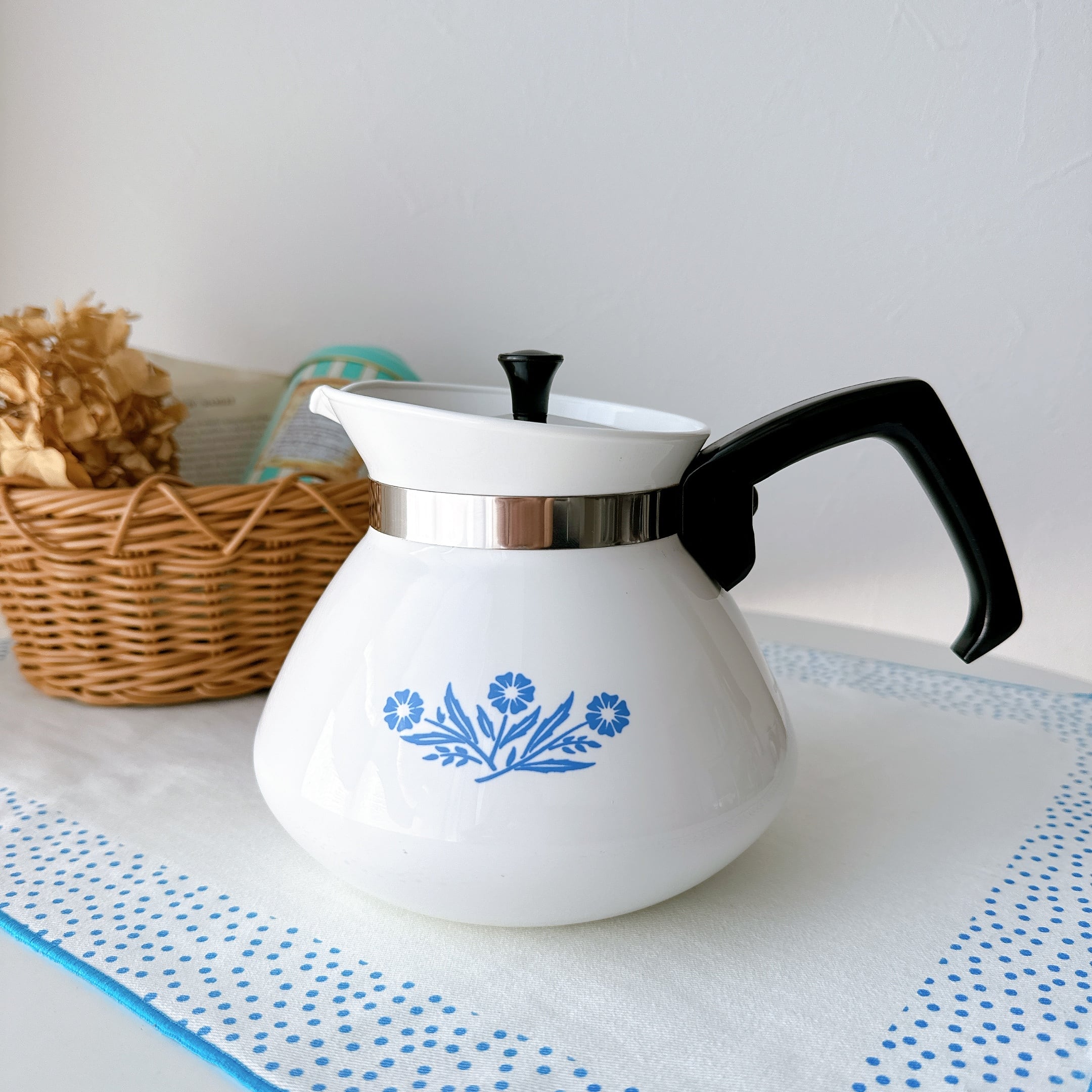USA】Corning Ware ブルーコーンフラワー コーヒーポット | piéce antique