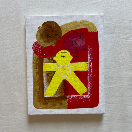 27.3×27.3 S3 正方形 キャンバス 2-5人（匹）家族絵 絵画 the nephew