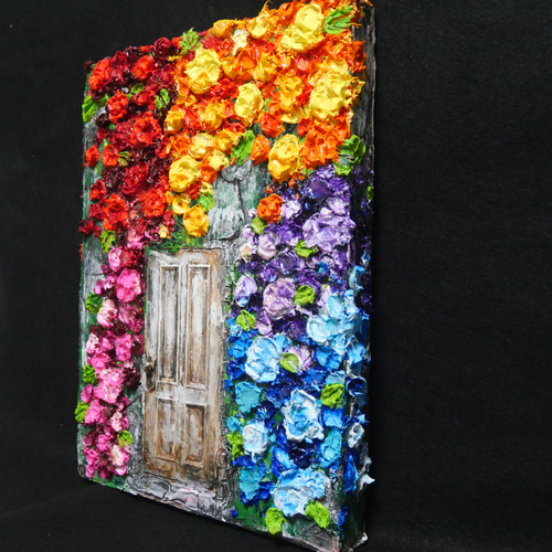 油絵 油彩 油彩画 絵画 絵【扉の先の青い世界の一本木】 絵画 HR