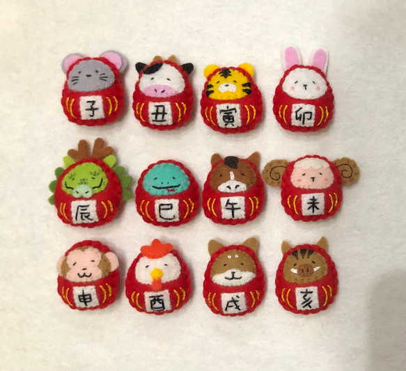 ミニ干支だるま（1個）ハンドメイド フェルト その他雑貨 daruma__