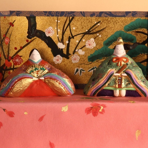 マンションサイズのお雛様セット。「寛永雛B」 幅30cm×奥行き40cm