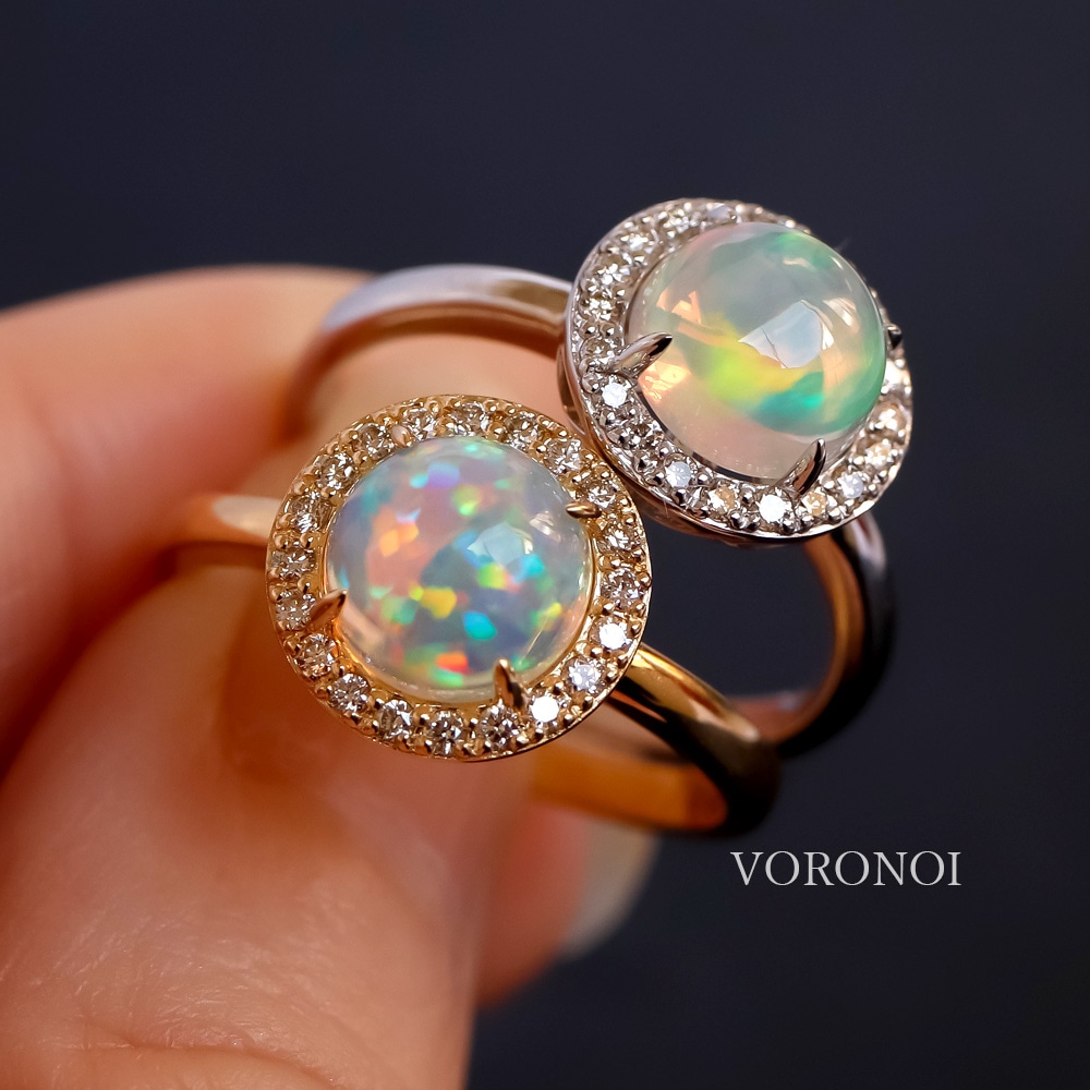 MINAMO - Opal -「Cosmo」ダイヤモンド 取り巻き リング/ネックレス