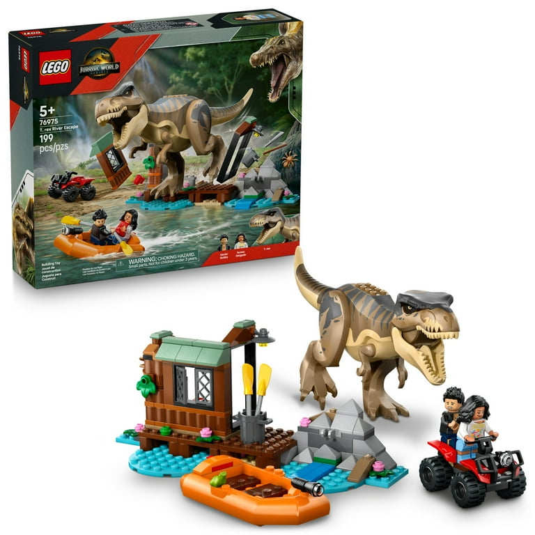 LEGO Jurassic World T. rex River Escape - Dinosaur Toy For Kids