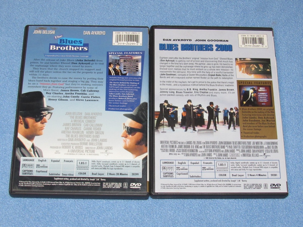 2 DVD Lot: THE BLUES BROTHERS & BLUES BROTHERS 2000 ~Dan Aykroyd