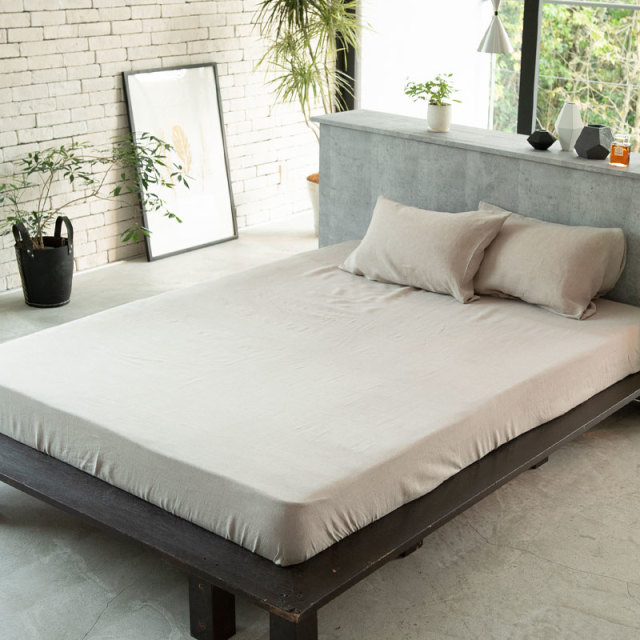 Fab the Home】ファインリネン ワンウォッシュ ボックスシーツ
