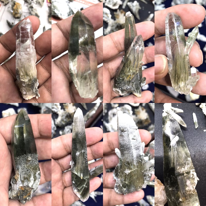 ガネッシュヒマール産】クローライト(緑泥石)&アクチノライト(緑閃石