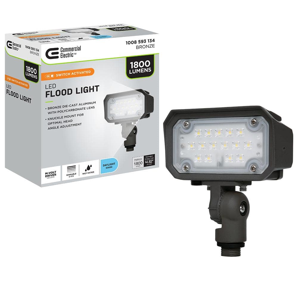 Commercial Electric 65-Watt Equivalent 5 in. 1800 Lumens Bronze