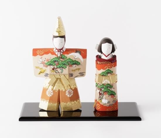 奈良一刀彫 雛人形 吉岡一泰作 立雛ー寿6寸セット1点限り即納品（屏風