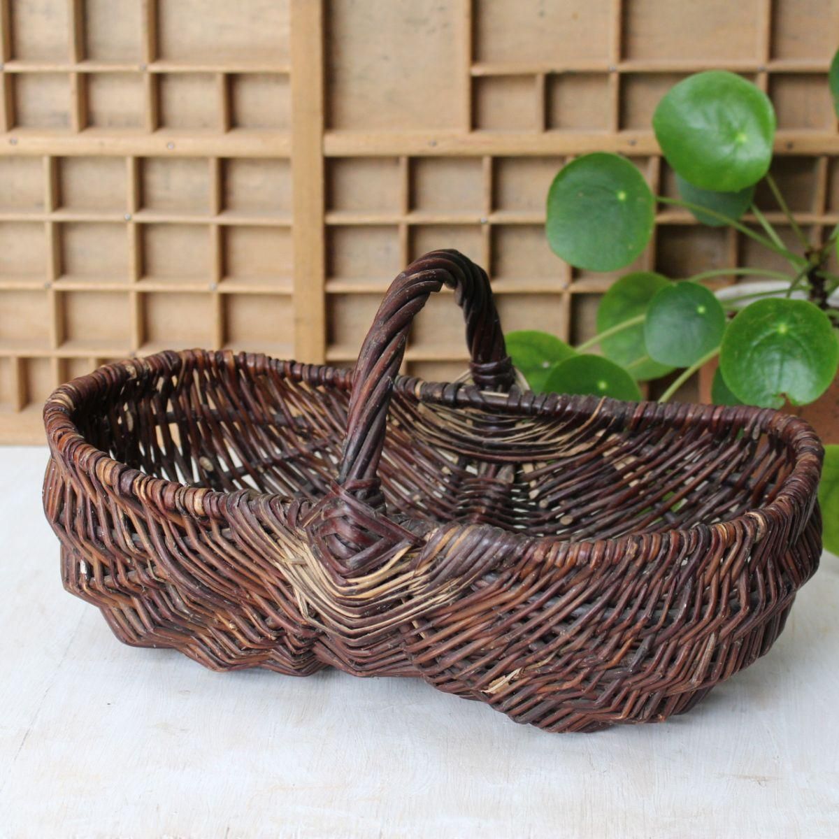 フランス手編みパニエ 柳のバスケット ヴィンテージ