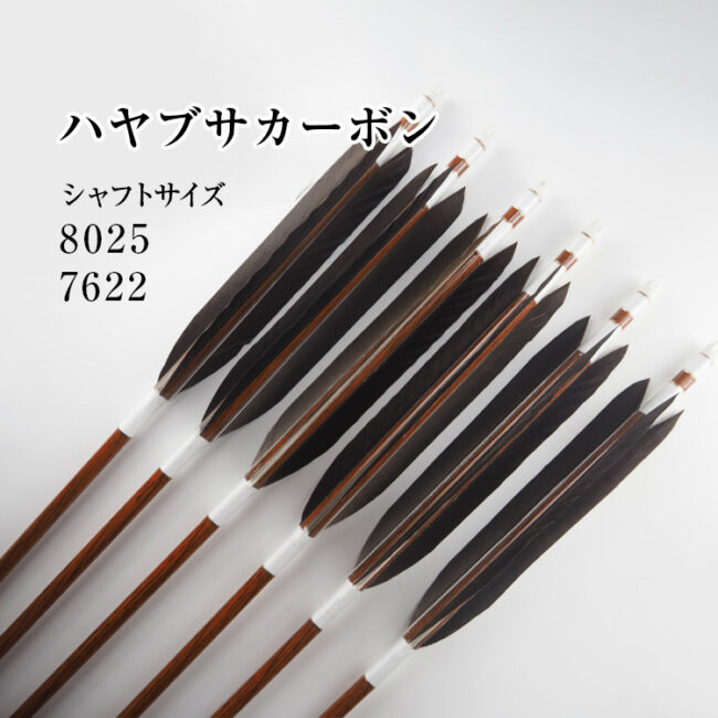 オーダー矢 ハヤブサ カーボン 黒手羽 6本組 | 甲賀弓具店OnlineShop