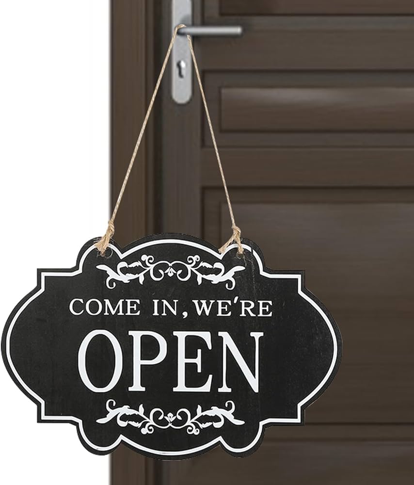 Amazon | 木製オープン看板 オープン クローズ Open Close プレート