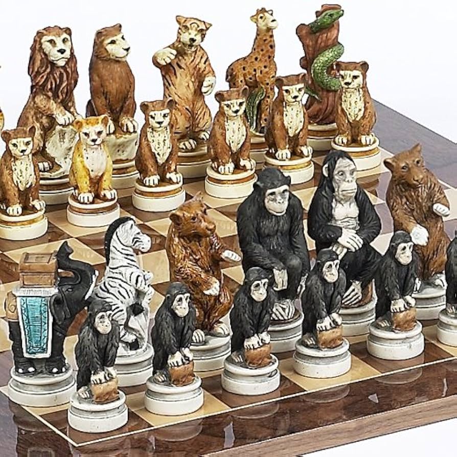 Amazon.com: Animal Kingdom Chessmen from Italy & Columbus Ave