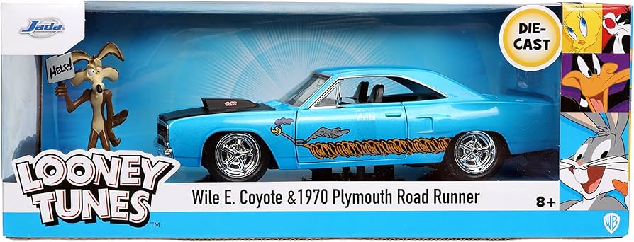 Amazon | 1:24 LOONEY TUNES 1970 Plymouth Road w/WILE E COYOTE