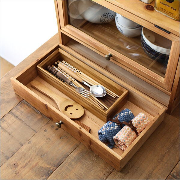 ミニキャビネット 飾り棚 スパイスラック おしゃれ 木製 ウッド 卓上