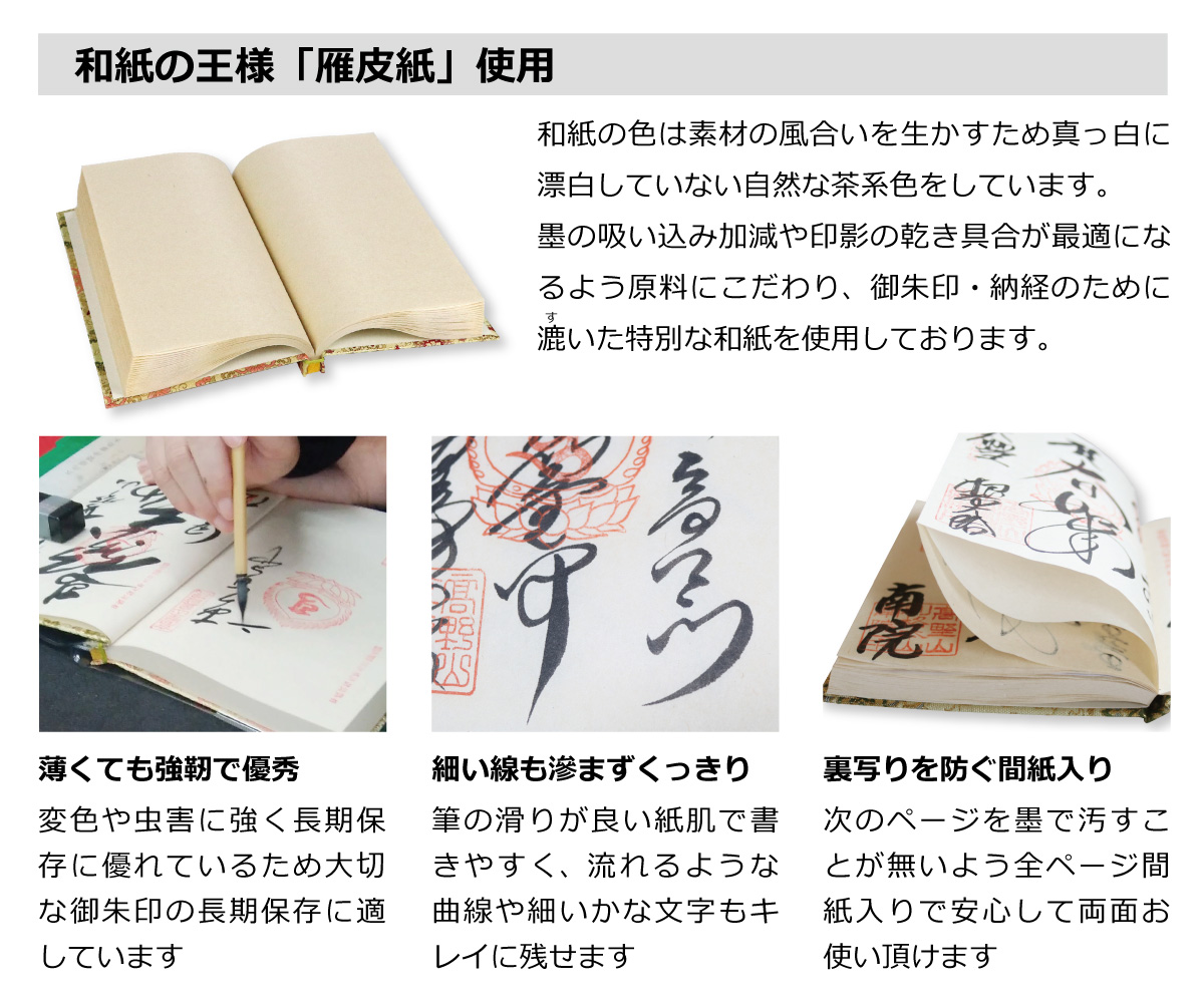 四国霊場八十八ヶ所 納経帳 線描画入り ミニサイズ 赤色 ビニール