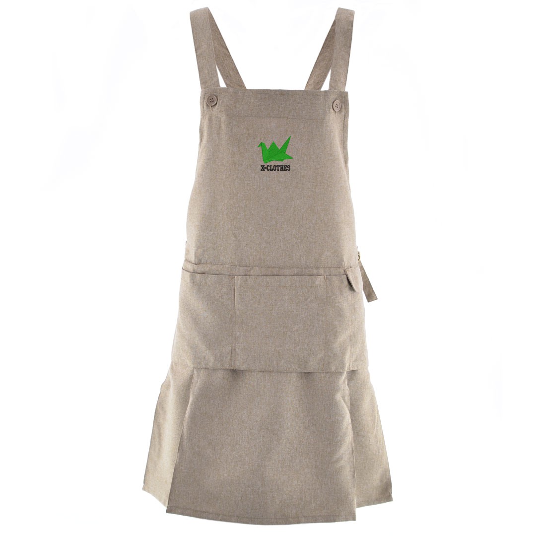 野菜 きのこ ワンポイント 刺繍 エプロン プリーツエプロン グッズ