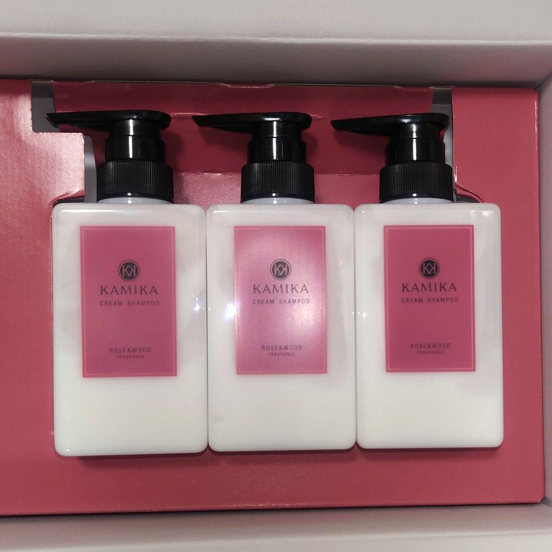 【新品・未使用】KAMIKA シャンプー〈ローズ＆ウッドの香り〉 3本セット 楽天市場】※残りわずか※KAMIKA カミカ 【数量限定】 ローズ＆ウッドの