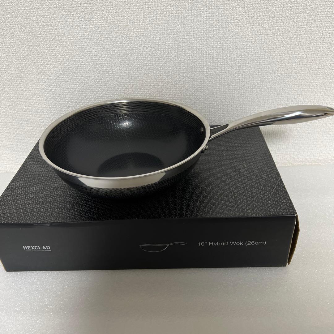 『HexCladヘックスクラッドハイブリッド中華鍋26cm』新品未使用 Amazon｜HexClad ハイブリッド ノンスティック 中華鍋 【30cm