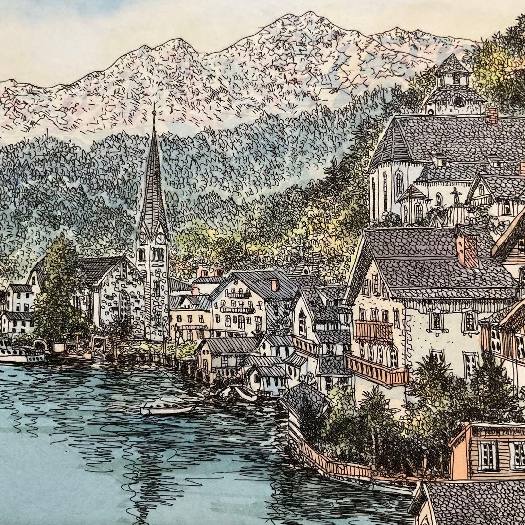 絵画・額縁・版画・織田 義郎・新品未使用・エッチング・美術品