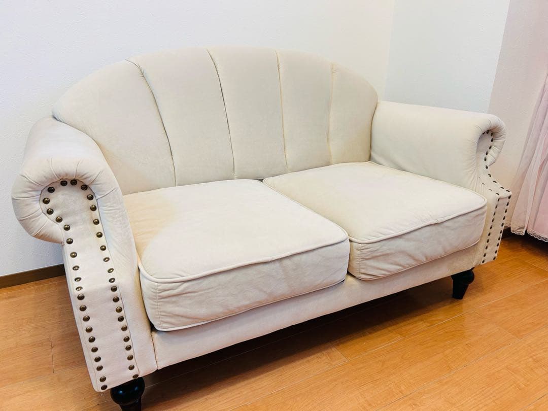 ロマンティックプリンセス　クラシカル　シェルソファ　アイボリー ソファ貝殻お姫様 直送】クラシカルシェルソファ(2人掛け)｜かわいいお姫様インテリア