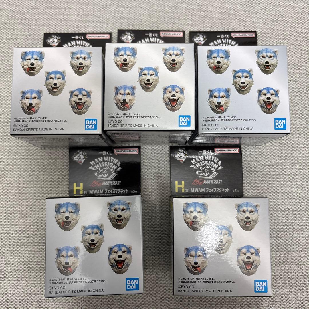 マンウィズ　一番くじ　フェイスマグネット　コンプセット 一番くじ MAN WITH A MISSION フェイスマグネット 全5種セット｜Yahoo