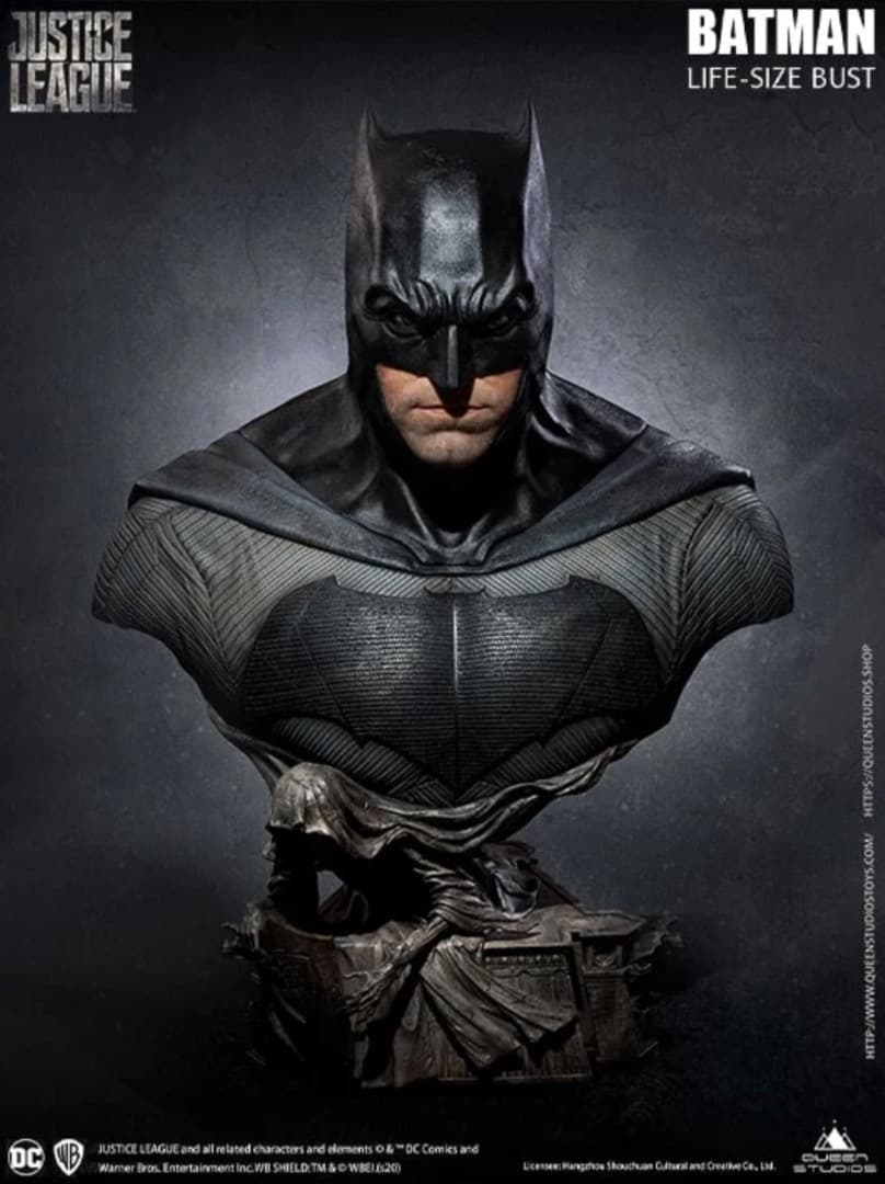 QUEEN STUDIOS バットマン ジャスティスリーグ ライフサイズバスト Justice League Batfleck Gets Life-Size Bust from Queen Studios
