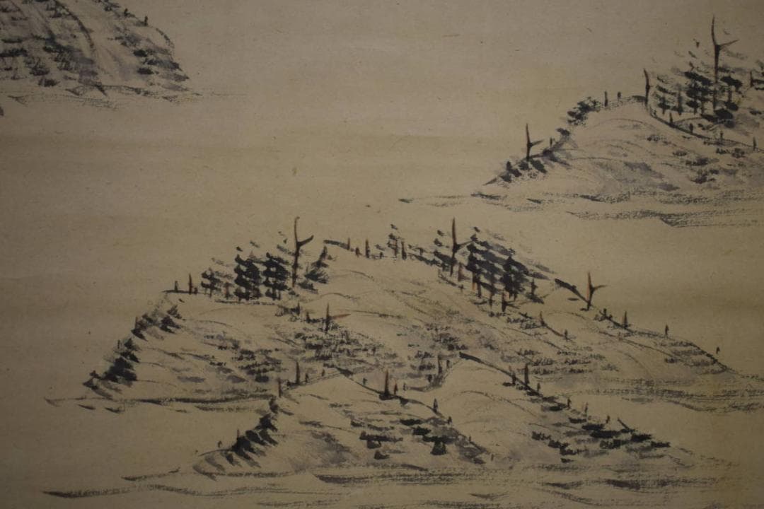 真作/貫名海屋/江山画賛/布袋屋掛軸HF-177 真作/貫名海屋/江山画賛/布袋屋掛軸HF-177
