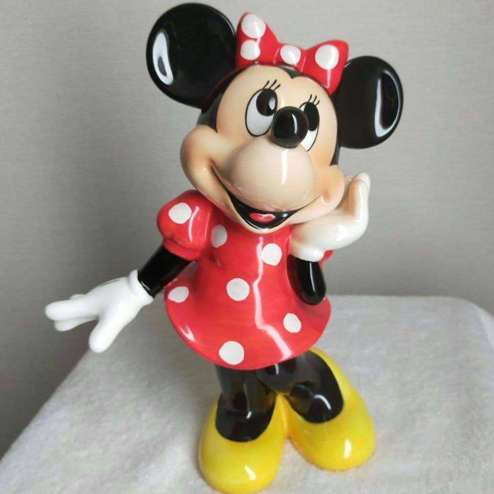 ディズニーインテリア　ミニーマウス　陶製オブジェ　置物 石像 ディズニー ミニーマウス 御影石 オブジェ 置物 ミニーちゃん