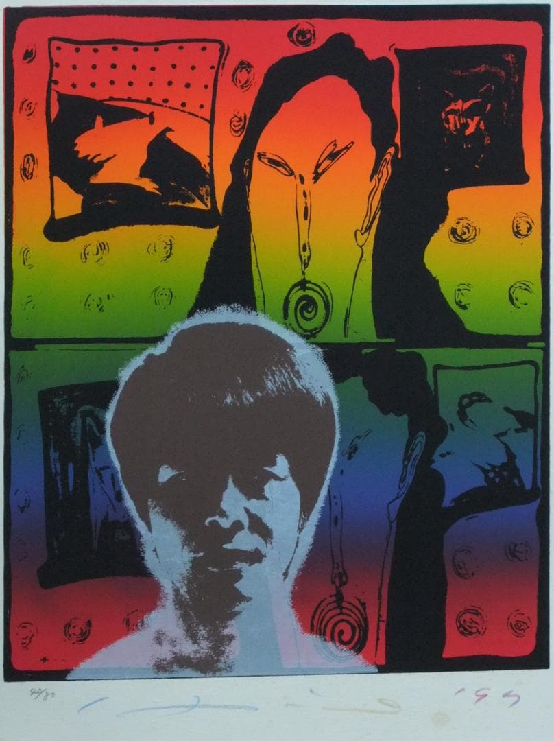 真作】若狭物外/室戸岬画賛/山水図/掛軸/名家伝来/AC-600