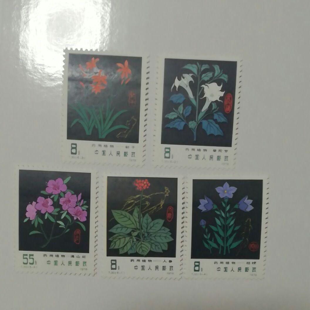 中国　切手　未使用　花　5枚セット 中国切手未使用花5枚セット