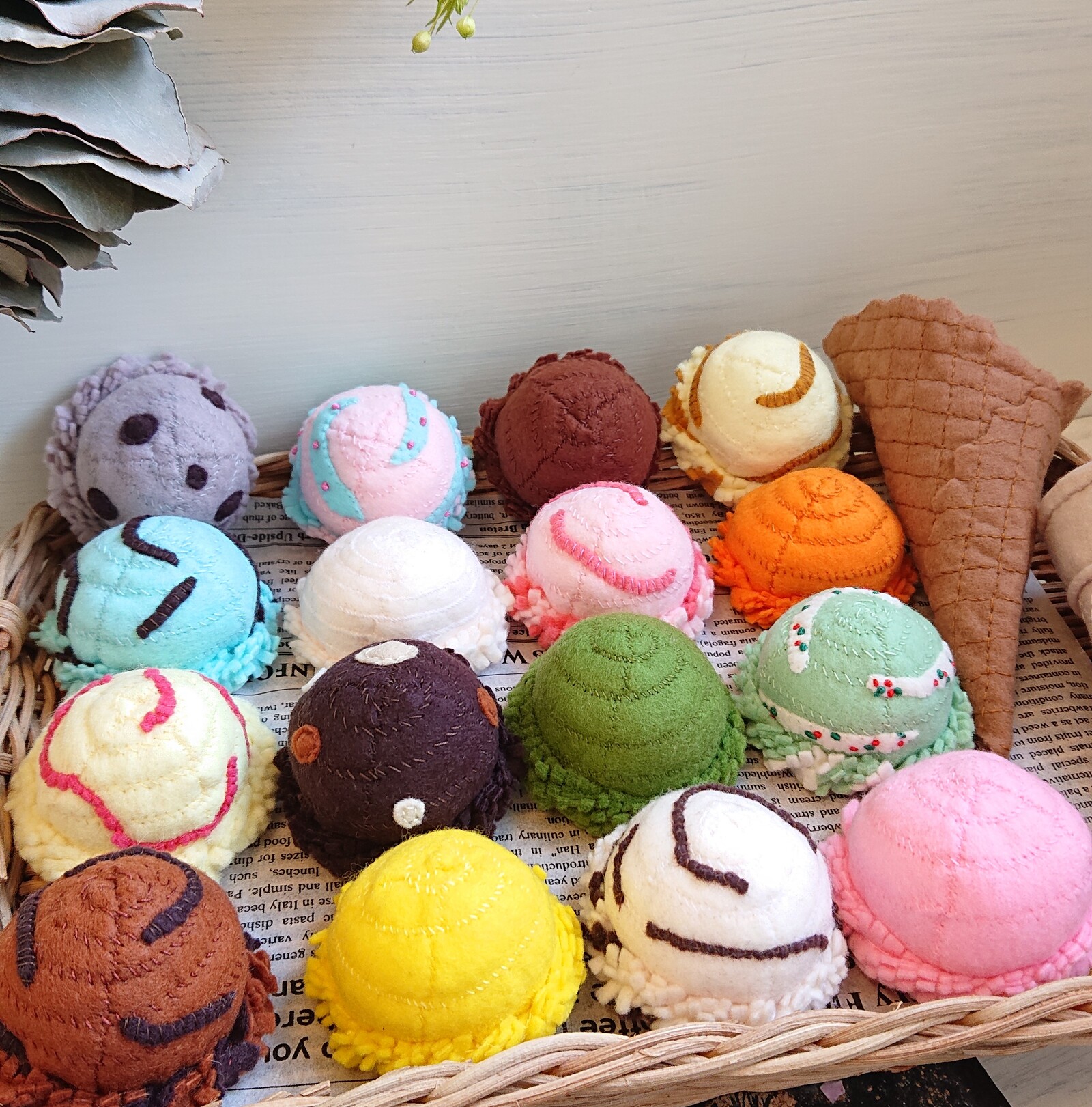 受注製作】フェルトおままごと えらべるアイスクリーム - フェルト