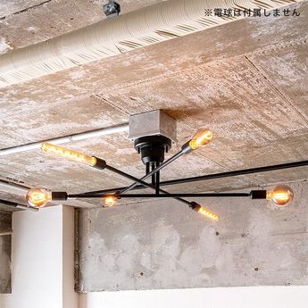 シーリングライト リモコン付き 回転 可動式ソケット LED電球対応 [6灯